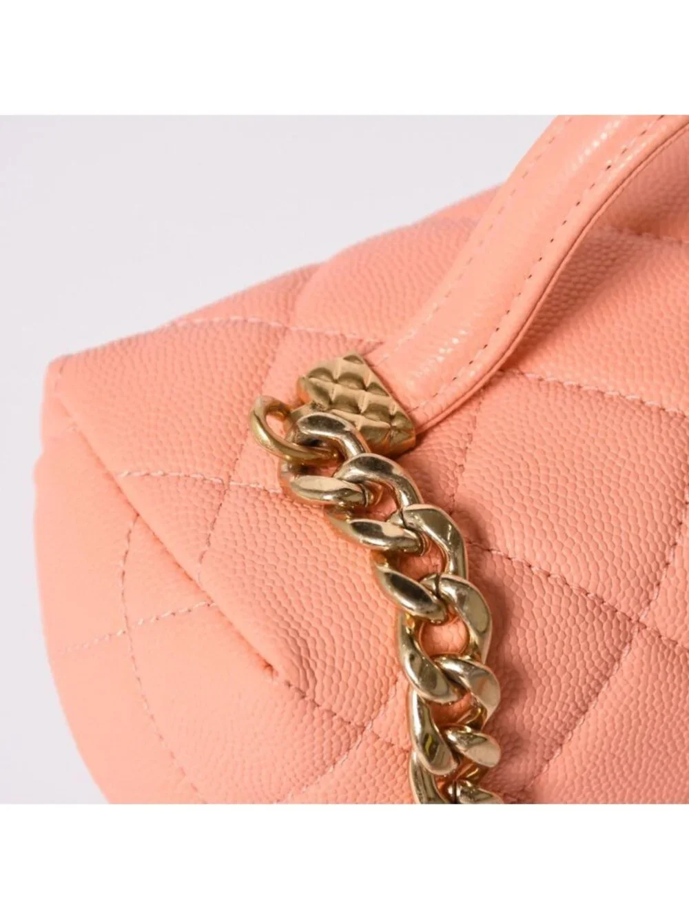 Chanel Vanity Chain Shoulder Bag 2-Way Base CC Logo Caviar Leather Pink